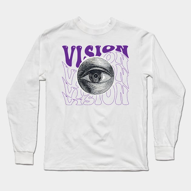 Vision Eye Brutalism Long Sleeve T-Shirt by syahrilution